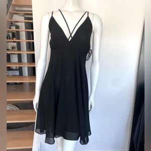 Chiffon black Ballerina style flirty dress size S